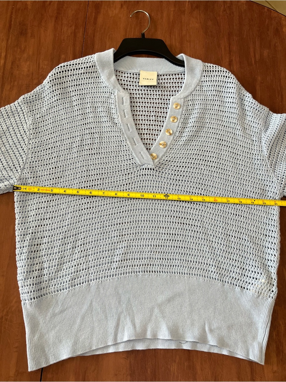 Varley Callie Knit Top Light Blue Size M - Picture 6 of 9